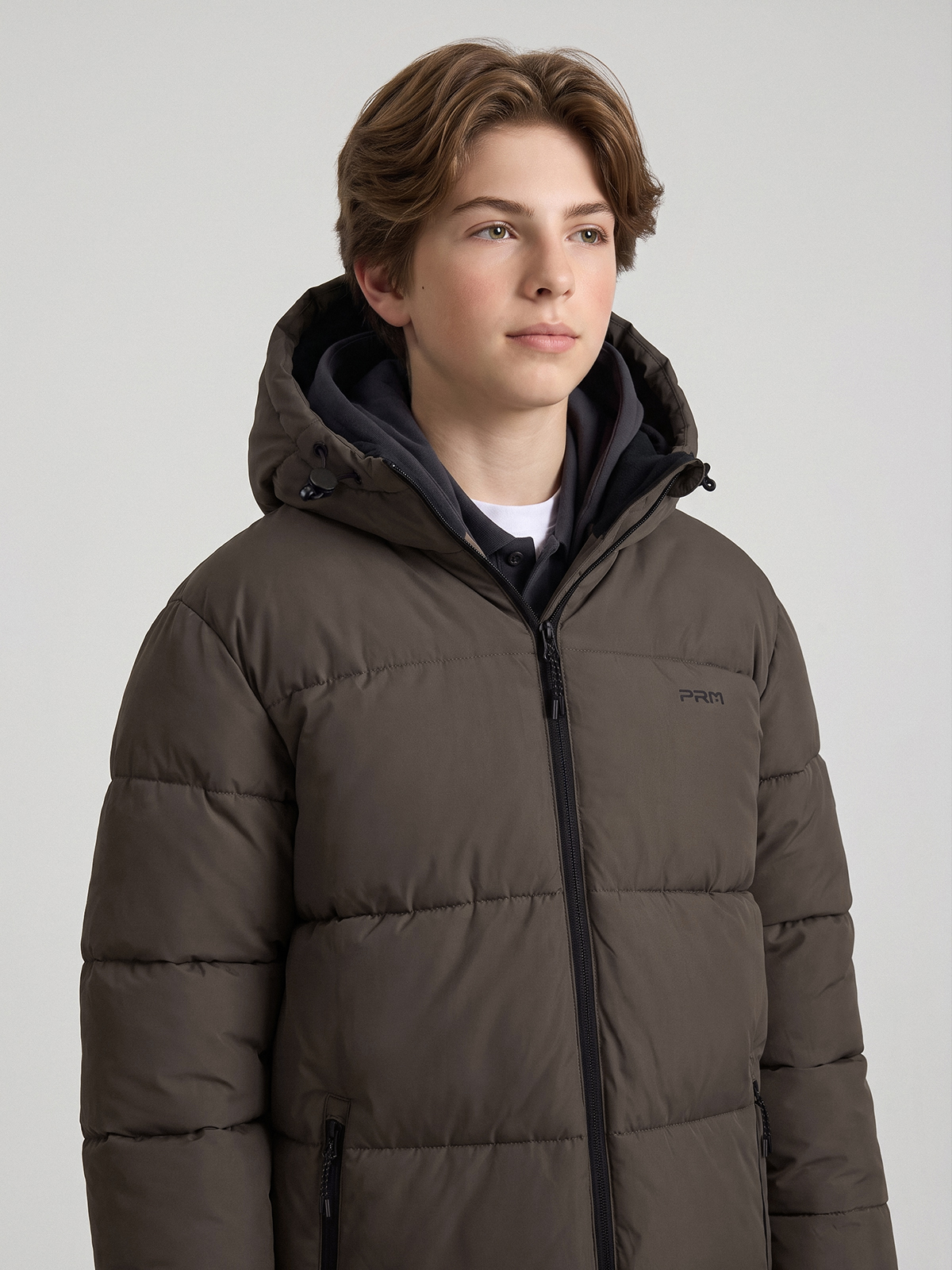 wp624230brown_sayt_1 Зимний пуховик с высоким капюшоном — изображение 1