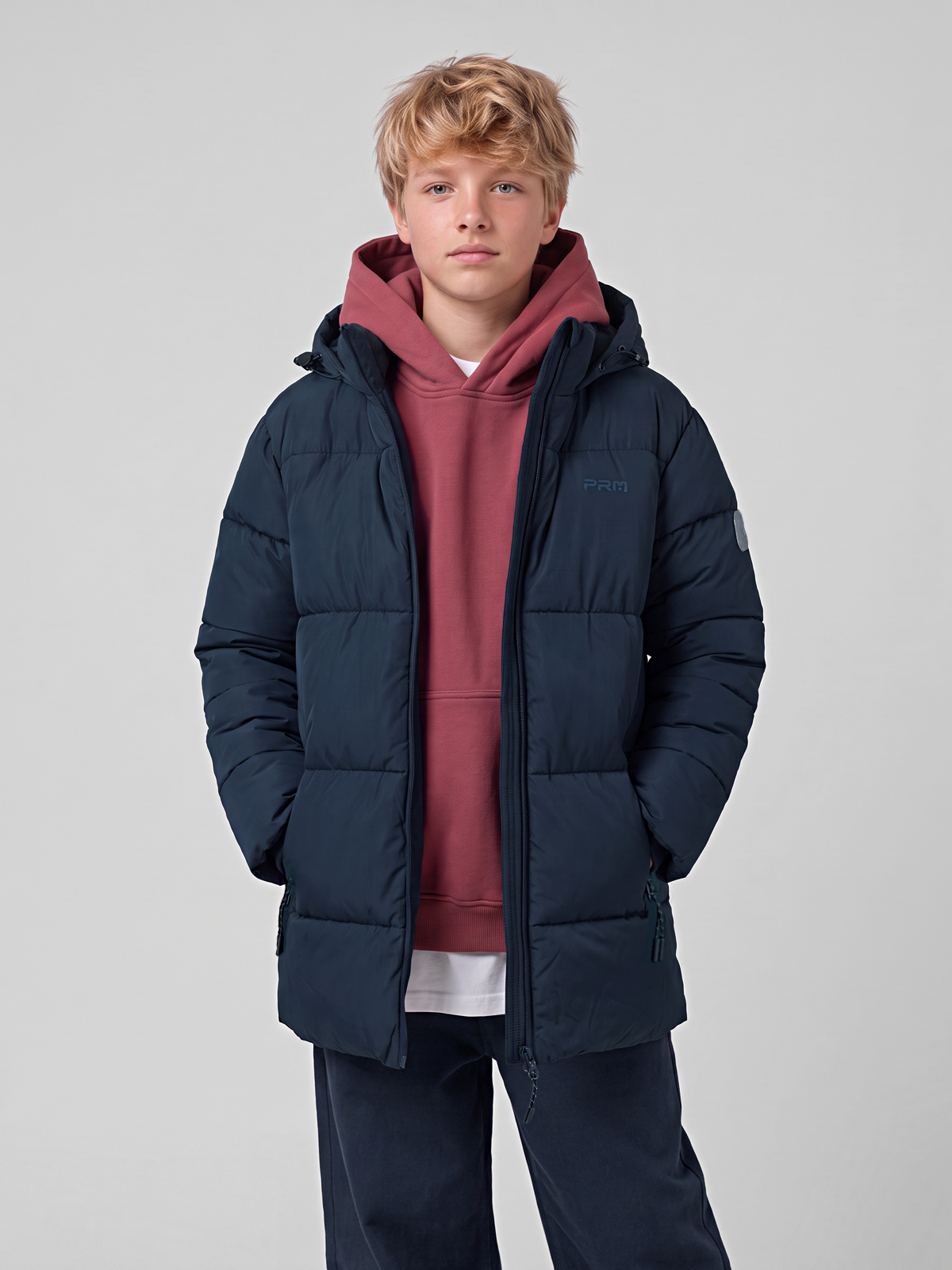 wp624230darkblue_sayt_1 Укороченный пуховик с объёмной стёжкой — изображение 1